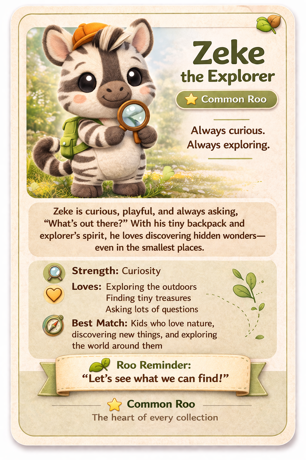 🦓 Zeke the Explorer 🌿